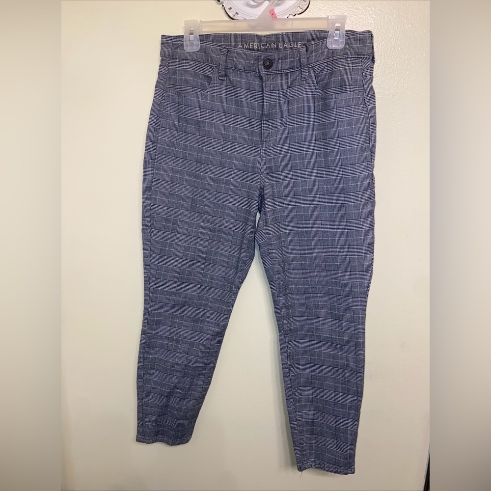 American eagle plaid high rise skinny pants size 10 short . Super stretch